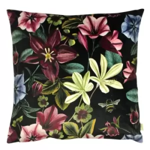 Image of Midnight Garden Floral Square Cushion Shiraz, Shiraz / 43 x 43cm / Polyester Filled