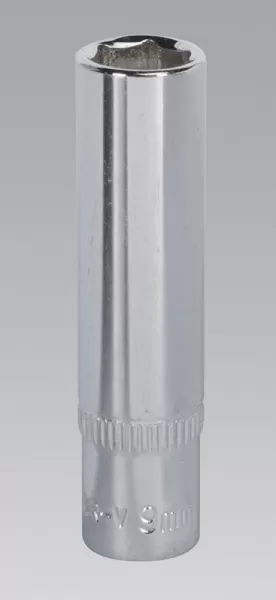 Image of Genuine SEALEY SP1409D WallDrive® Socket 9mm Deep 1/4Sq Drive Fully Polished