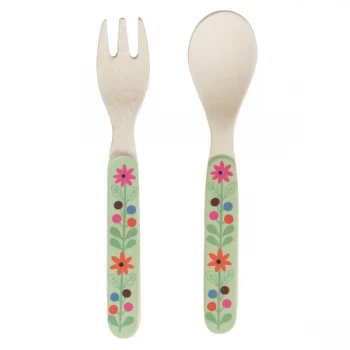 Image of Sass & Belle Woodland Friends Bamboo Kid's & Fork Spoon Set