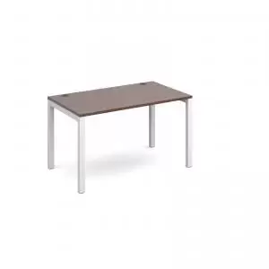 Image of Connex single desk 1200mm x 800mm - white frame and walnut top