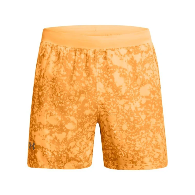 Image of Under Armour UA Launch 5" Print Shorts - Orange Orange S