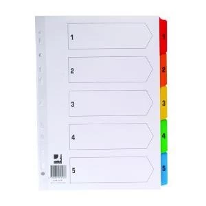 Image of Q-Connect 1-5 Index Multi-punched Reinforced Board Multi-Colour