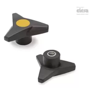 Image of Elesa - soft Three-arm knob-VB.839/80 SST-M10-Soft-C4 Yellow