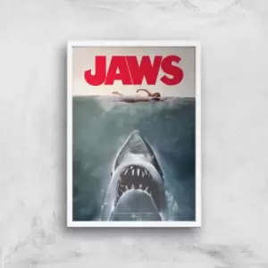 Image of Jaws Giclee Art Print - A3 - White Frame