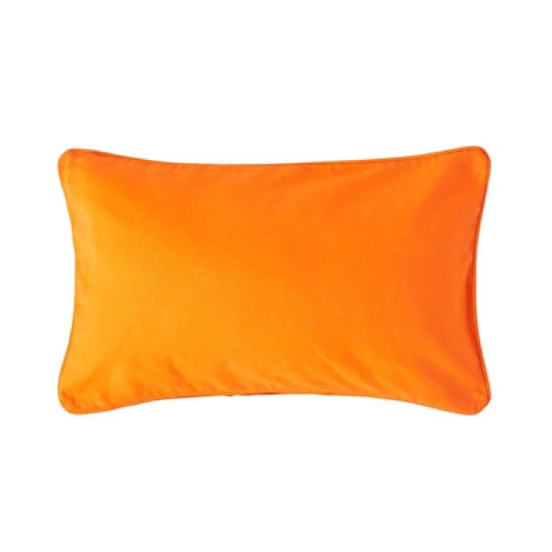 Image of Homescapes Cotton Plain Orange Rectangular Cushion Cover, 30 X 50 Cm