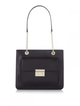 Image of DKNY Ann medium tote with chain strap Black