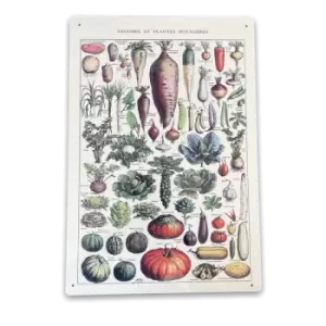 Image of Vintage Metal Sign Vintage Botanical Kitchen Vegetables Sign