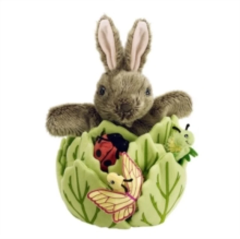 Image of The Puppet Company Hide-Away Puppets - Rabbit in Lettuce with Finger Puppets Multi unisex