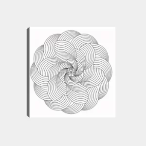 Image of MANDALA43 White Black Decorative Canvas Painting