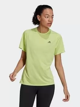 Image of adidas Run Icons Running Tee, Green, Size L, Women