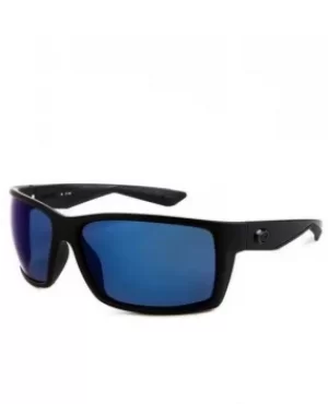 Image of Costa Del Mar Reefton Blue Mirror Polarized Plastic Rectangular Unisex Sunglasses RFT 01 OBMP RFT 01 OBMP