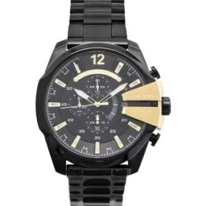 Image of Mega Chief Chronograph Quartz Black Dial Black Ion-plated Mens Watch