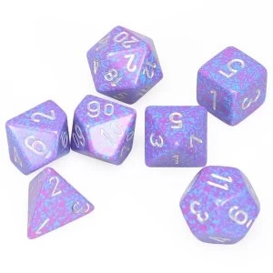 Image of Chessex Speckled Poly 7 Dice Set: Silver Tetra