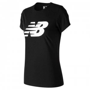 Image of New Balance Logo Graphic QT T Shirt Ladies - Black
