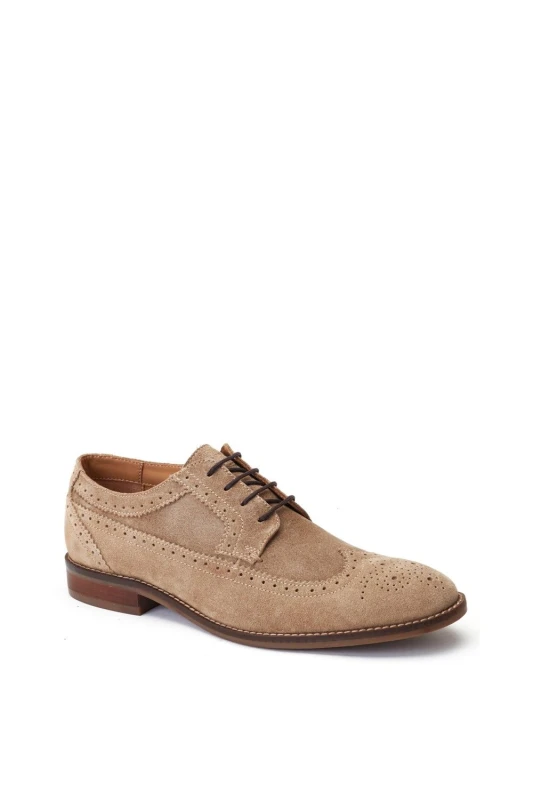 Image of Base London Base London Men Twain Brogue Shoe in Light Brown Size: 8 Light Brown 8 Male 5038538361428