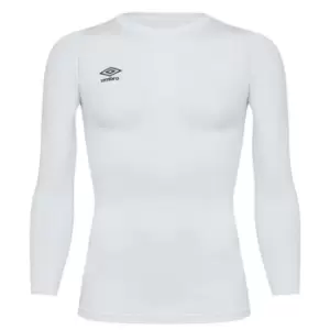 Image of Umbro Long Sleeve Crew Base Layer - White