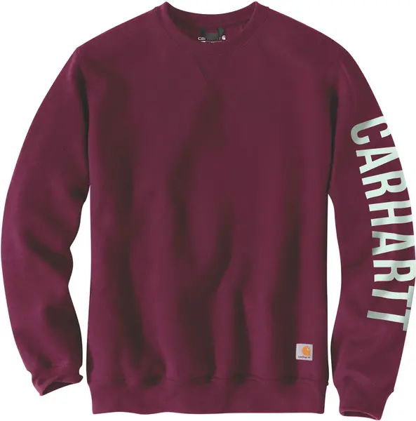 Image of Carhartt Crewneck Graphic Logo Pullover, red, Size L
