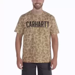 Image of Carhartt Mens Camo Block Logo Relaxed Fit Jersey T Shirt XL - Chest 46-48' (117-122cm)