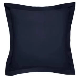 Image of Bedeck of Belfast Navy Egyptian Cotton Sateen 600 Thread Count Fine Linens Komoro' Square Oxford Pillow Case