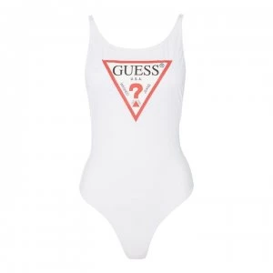 Image of Guess Logo Swimsuit - White