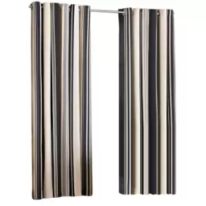 Image of Riva Home Broadway Ringtop Curtains (66x72 (168x183cm)) (Black) - Black