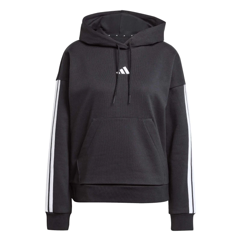 Image of adidas Essentials 3-Stripes Fleece Hoodie Black female S (8-10)
