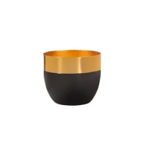 Image of Sass & Belle Polished Gold & Black Metal Planter Small