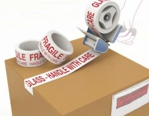 Image of Value Fragile Printed Tape 48mmx66m Red/White PK6