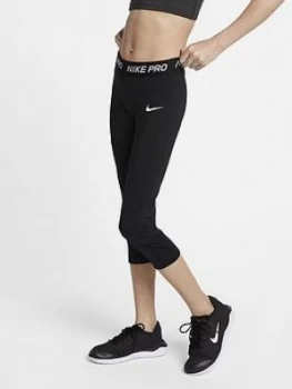 Image of Nike Girls Pro Capri Leggings - Black Size M 10-12 Years, Women