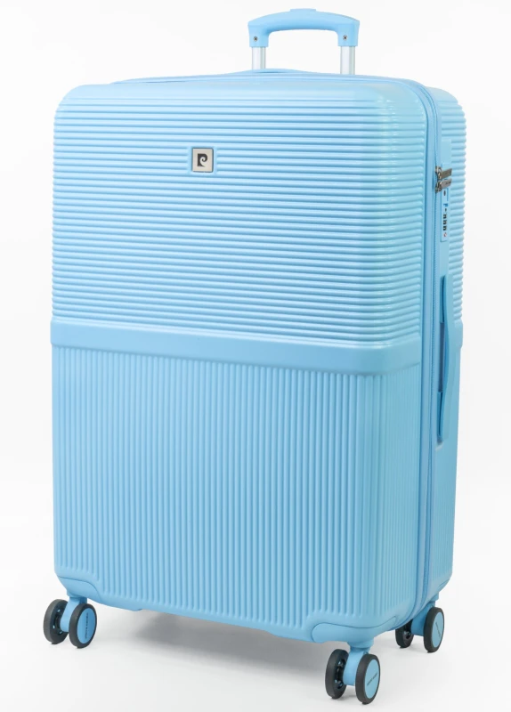 Image of Pierre Cardin Monaco Large Hold Suitcase - TSA 8-Wheel Checked Travel Luggage (M/L) in Blue Size: Medium Blue Unisex Medium