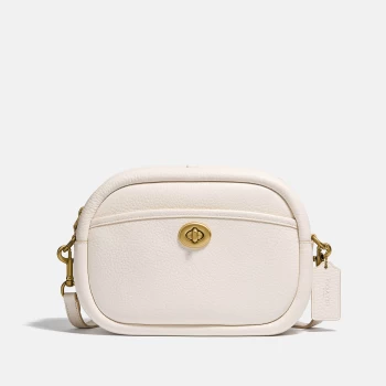 Image of Coach Womens Soft Pebble Leather Camera Bag - Chalk