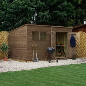 Image of Mercia Pressure Treated Pent Shed - 12' x 5'