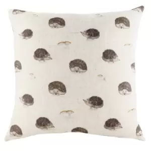 Image of Oakwood Hedgehogs Repeat Square Cushion Multicolour