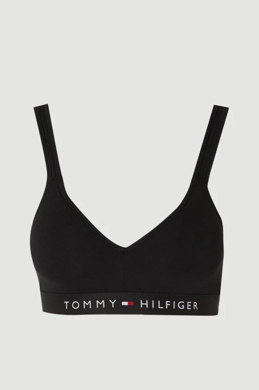 Image of Tommy Hilfiger Original V Neck Bralette - Black 8