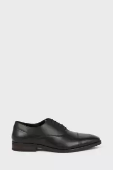 Image of Leather Smart Black Oxford Toe Cap Shoes