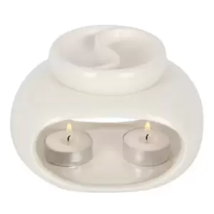 Image of Off White Double Ceramic Oil Burner