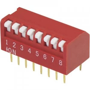 Image of DIP switch Number of pins 8 Piano type TRU COMPONENTS DPR 08