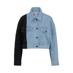 Image of Hugo Contrast Panel Galentina Denim Jacket - Blue