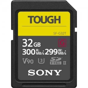 Image of Sony 32GB 300MB/s SF-G Tough Series UHS-II SDHC Memory Card - SF-G32T