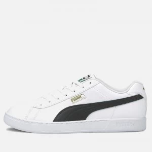 Image of Puma Mens Court Break Clean Trainers - Puma White/Puma Black/Puma Team Gold - UK 9