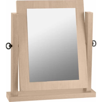 Image of Lisbon Dressing Table Swivel Mirror in Light Oak Effect Veneer - Seconique