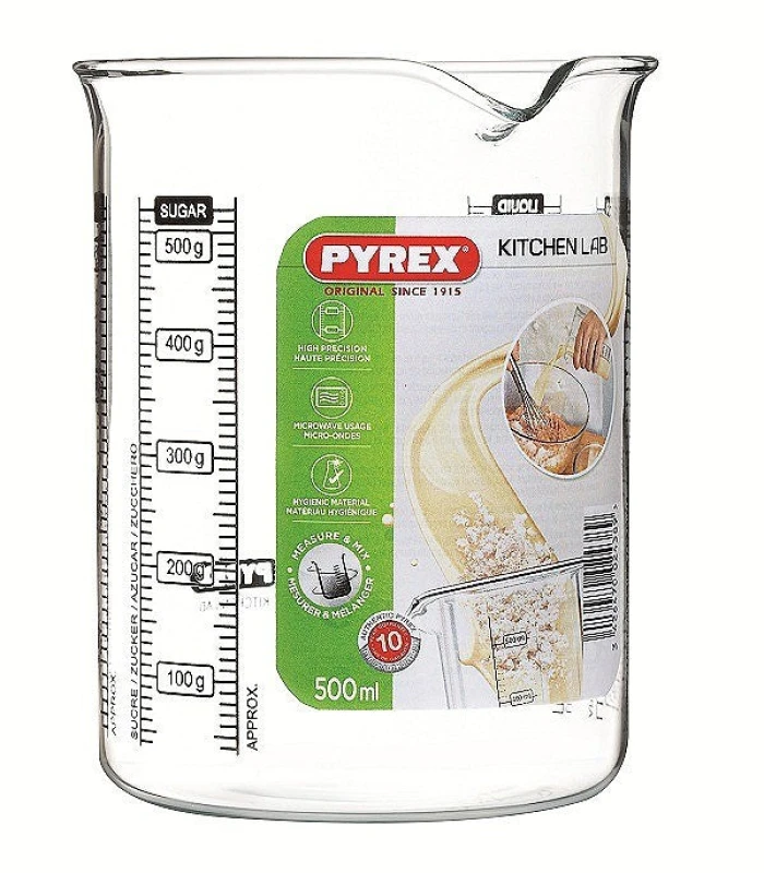 Image of Pyrex Classic Kitchen Lab Measuring Glass, 0.50L