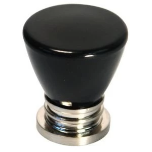 Image of BQ Black Satin Round Furniture Knob Pack of 1