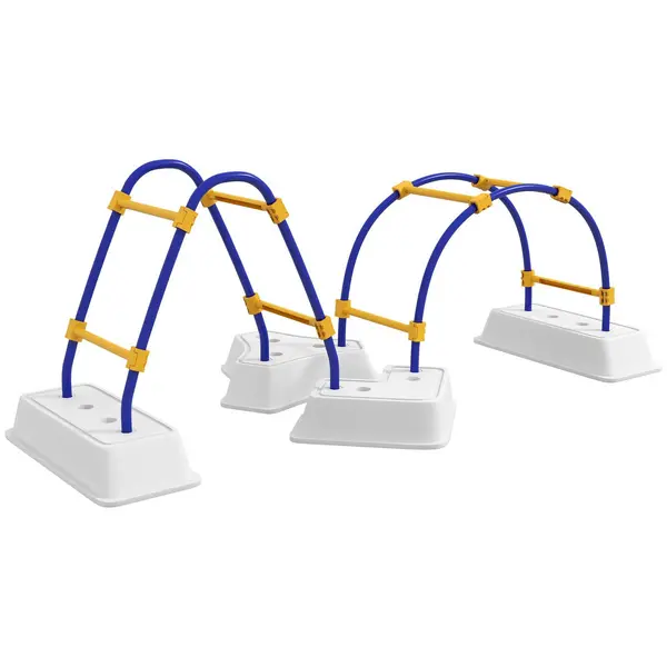 Image of Outsunny Kids Climbing Frame with Climbing Arch, Triangle Climber, Indoor and Outdoor Use Blue