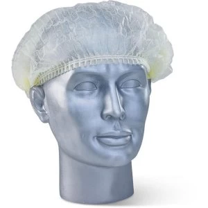 Image of Click Once Disposable Mob Cap Woven Yellow Ref DMCY Pack 1000 Up to 3