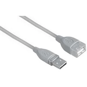 Image of Hama USB 2.0 Extension cable shielded, grey, 0.25 m