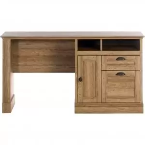 Image of Teknik Office Scribed Oak Effect Storage Desk With Stationery Drawer