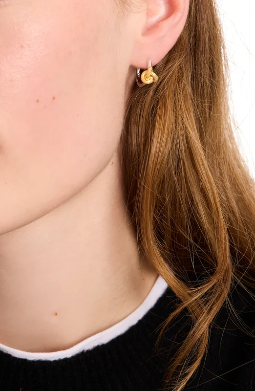 Image of Kate Spade Kate DblKnotHuggies Ld44 Huggie Earrings One Size Gold 76693410000