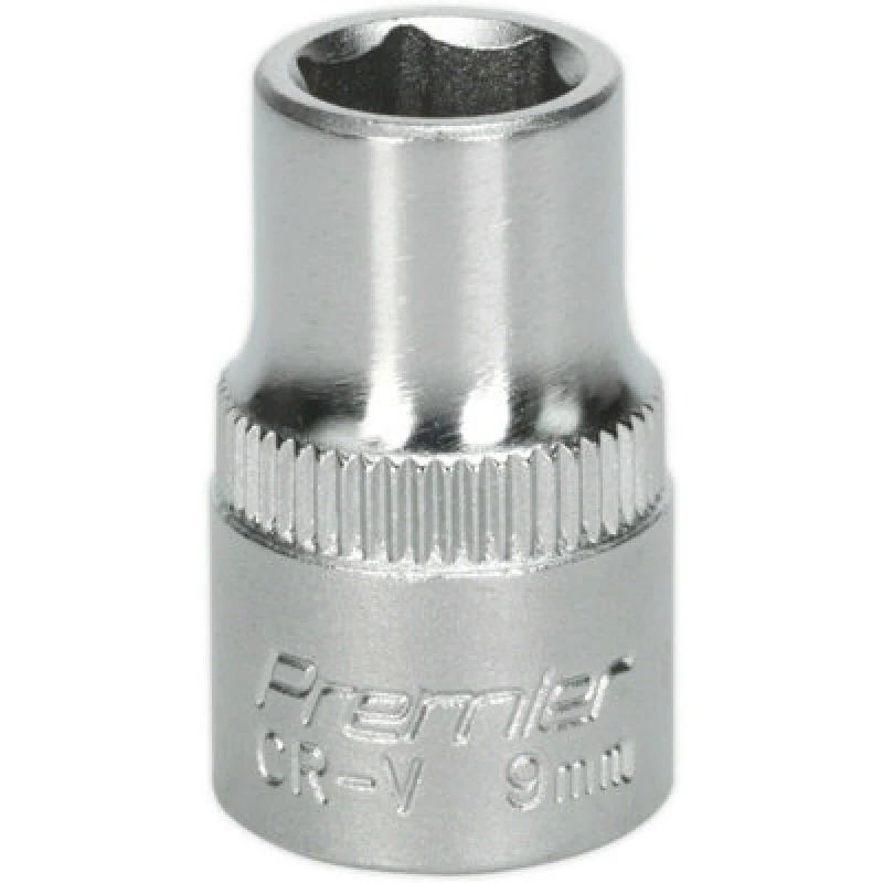 Image of Loops 9mm Forged Steel Drive Socket - 3/8" Square Drive - Chrome Vanadium Socket Metallics