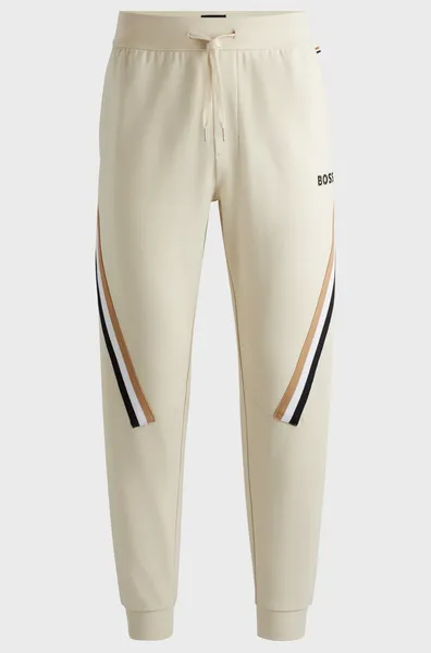 Image of Boss Boss Iconic Pants 10241854 03 Closed Hem Fleece Jogging Bottoms S White 48185201350